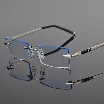 Reven Jate 58030 Sem Aro Em Liga De Diamante De Corte De Homem De Óculos De Armação De Óptica Prescrição De Óculos De Homens, Óculos De Moda