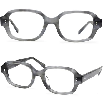 Retro estilo Japonês grossa moldura quadrada de óculos de armação de acetato listrado televisão óculos
