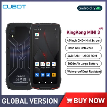 Cubot KingKong MINI 3 Smartphone IP68 à prova d'água Robusta Android 12 de Celular Helio G85 Octa Core Telefone Móvel 6GB+128GB de 3000mAh