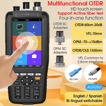 Smart OTDR 1310 1550nm 1610nm com o VFL/OPM/OLS Tela de Toque OTDR Óptico no Domínio do Tempo Refletômetro AUA28U/A