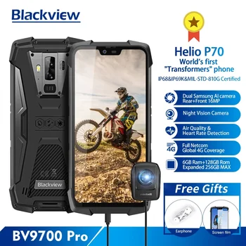 Blackview BV9700 Pro IP68 impermeável Telefone Móvel Helio P70 Octa Core 6GB+128GB Android 9.0 Câmera de Visão Noturna NFC Smartphone