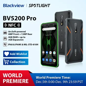 Blackview BV5200 Pro Robusto Telefone 4GB de 64GB Andriod 12 Helio G35 Mobile 6.1