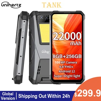 2022 Unihertz TANQUE Grande Bateria de Smartphone Robusto 4G Desbloqueado 8GB 258GB Telefone Móvel 22000mAh 108MP G99 Android Celular 12