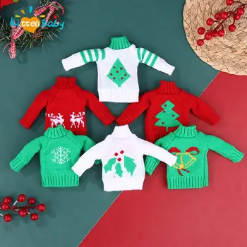 1pcs de Estilo de Natal de Malha de Algodão Camisola Elf Boneca de Roupas, Acessórios, Brinquedos para Crianças Presentes