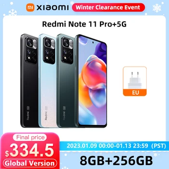 Versão Global Xiaomi Redmi Nota 11 Pro+ 5G Plus Smartphone 120W Hipercarga Dimensity 920 120Hz AMOLED 108MP