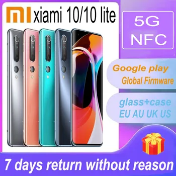 5G de NFC, a versão global xiaomi 10 Snapdragon 865 Xiaomi 10 lite Snapdragon 765G Completo Netcom Dual SIM do Telefone Móvel
