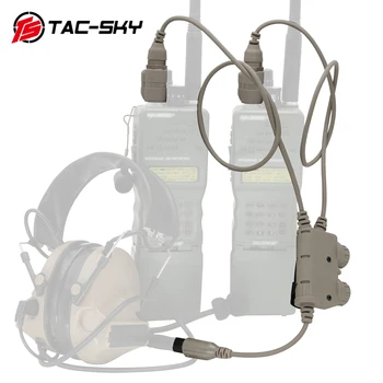 TS-TAC CÉU Tático AN/PRC 148 152 163 6-Pin Dual Comunicação PPF Adaptador de RAC PPF Compatível Tático COMAC SORDIN Fones de ouvido