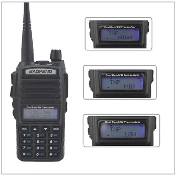 UV 82 walkie takie baofeng 8W UV82 DUAL BAND VHF/UHF rádio duplo interruptor PTT do rádio baofeng rádio UV-82 8W com fone de