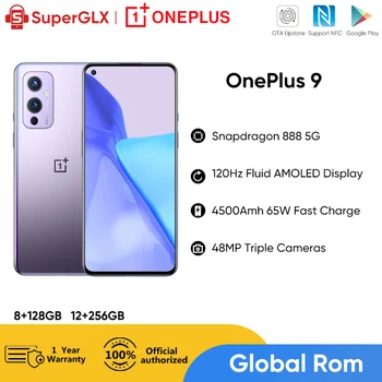 Global Rom OnePlus 9 5G Smartphone Snapdragon 888 Android 11 6.55