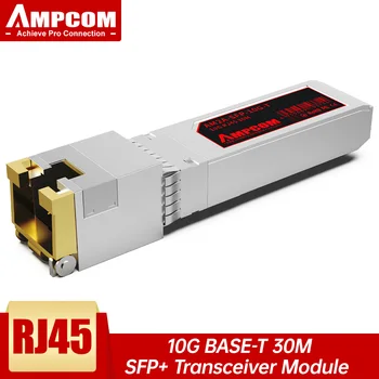 AMPCOM 10G SFP+ para RJ45 Ethernet de Cobre SFP Transceiver, RJ45 para SFP+ de Fibra Óptica do Módulo Transceptor, CAT6A/CAT7, Até 30M