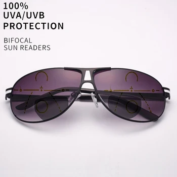 Bifocal de óculos de Sol Óculos de Leitura para Homens Mulheres com a Proteção UV400 Retro de Sol ao ar livre Leitores Óculos