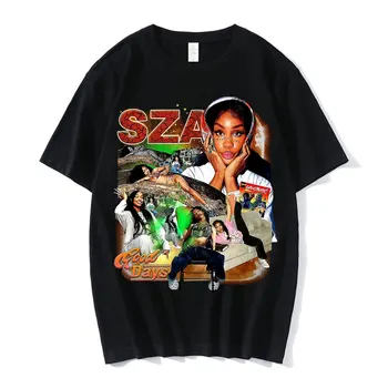 SZA Dias Bons Gráficos T-shirt Hip Hop, o Rapper de 90 Vintage T-Shirt de Verão, Homens, Mulheres de Roupas Black T-shirts Oversize Streetwear