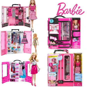 Barbie Original GBK12 DTM58 Marca Dream Closet Ultimate Closet Pop Bela Rok Acessórios de Vestir Crianças de Brinquedo de Presente de Aniversário