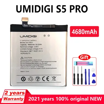 100% Genuíno 4680mAh para UMI Umidigi S5 Pro Bateria Nova de Peças de Substituição do Acessório do Telefone Acumuladores Bateria+Free tools