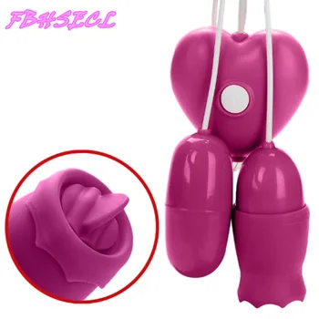 FBHSECL USB Ovo Vibratório Língua Lambendo Vibrador Mamilo Clitóris Estimulador Ponto G Massager de Brinquedos Sexuais para as Mulheres Vagina Bola