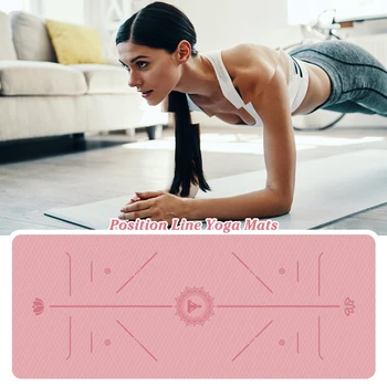 1830*610*6mm Tapete de Yoga Com a Posição da Linha antiderrapante, Tapete Tapete Para Iniciantes Ambiental de Fitness, Ginástica, Esteiras de Pilates Tapete