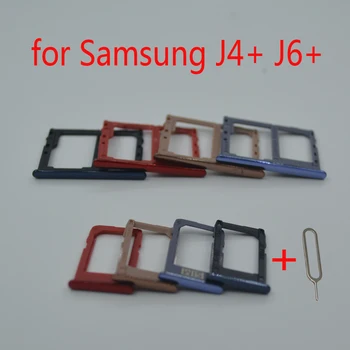 Para Samsung Galaxy J4 Mais J4+ J415 J415F J415FN J415G J415GN Original Carcaça do Telefone Bandeja do cartão SIM do Adaptador de Cartão Micro SD Suporte da Bandeja de