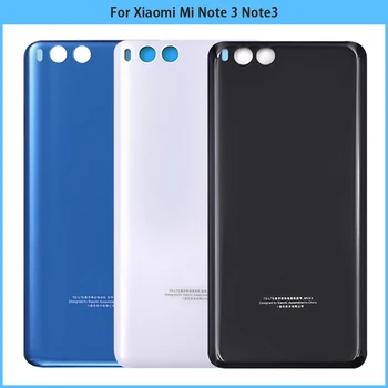 Novo Para o Xiaomi Mi Nota: 3 de Bateria Tampa Traseira Porta Traseira de Vidro em 3D, Painel de Mi Nota3 caixa da Bateria Caso Com Adesivo Adesivo Substituir