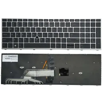 Novo Teclado Retroiluminado Para HP ProBook 650 G4 650 G5 Com pino Moldura de Prata